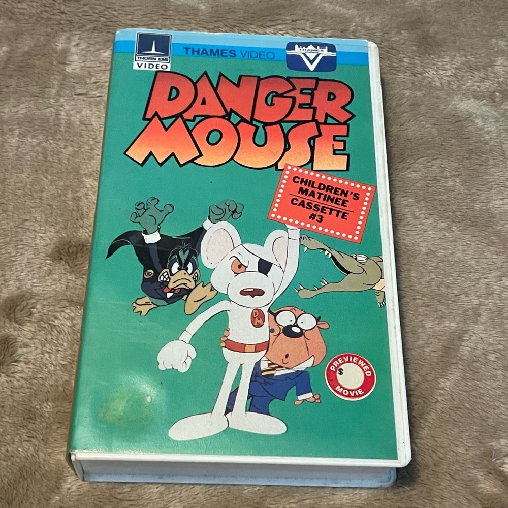 Vintage 1984 Danger Mouse Children’s Matinee Cassette #3 HBO Video Thames EMI